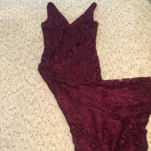 Ralph Lauren mermaid gown red lace dress